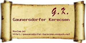 Gaunersdorfer Kerecsen névjegykártya